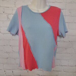Lovely Melody Ribbed Slightly Cropped Top Size Large